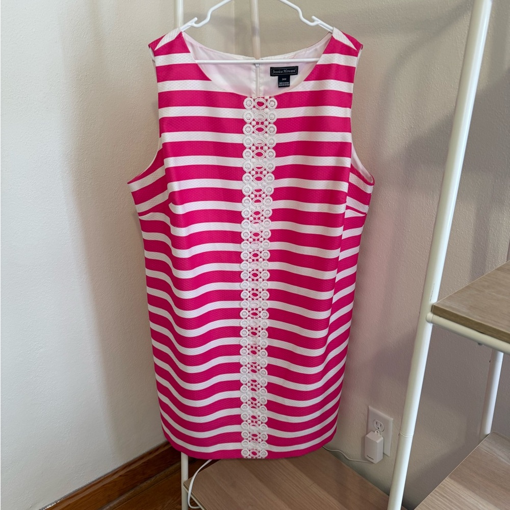 Jessica Howard Pink and White Dress